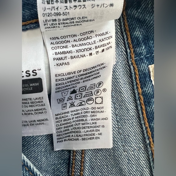 Levi’s 501 cropped jeans W24 L26 medium wash 100% cotton - Picture 9 of 12